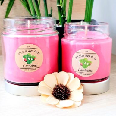 Bougie naturelle et artisanale senteur fraise